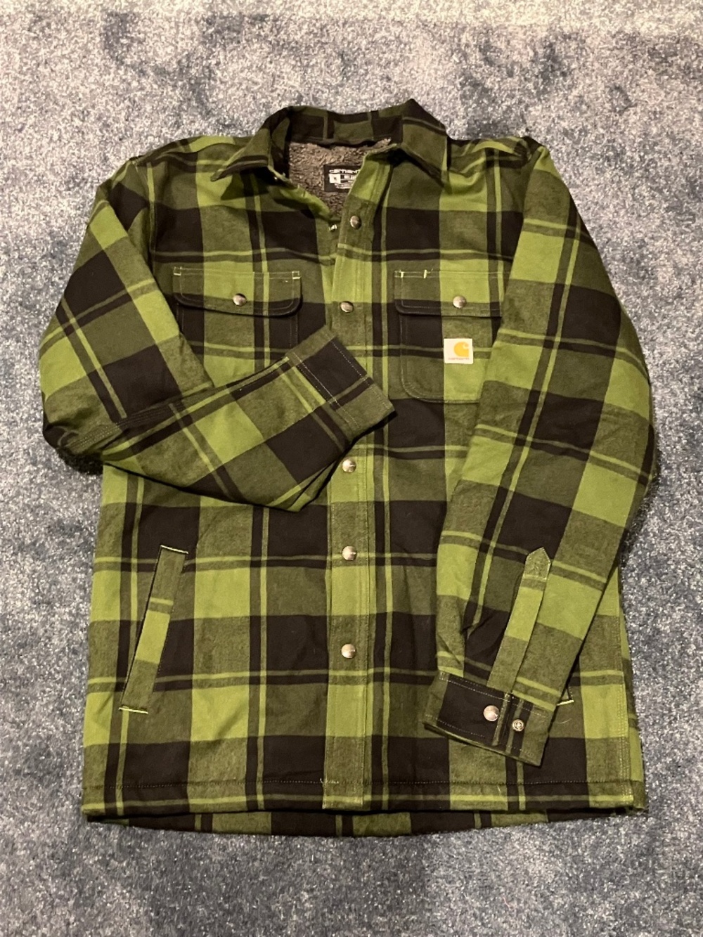 Carhartt Relaxed Fit Flannel Sherpa-Lined Shirt Jacket